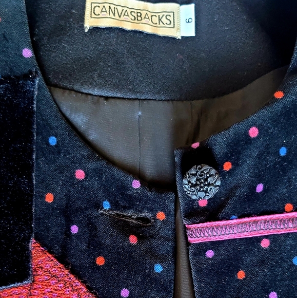 VNG Black Velvet Canvasbacks Women's Jacket Blazer Size 6 - Picture 4 of 5